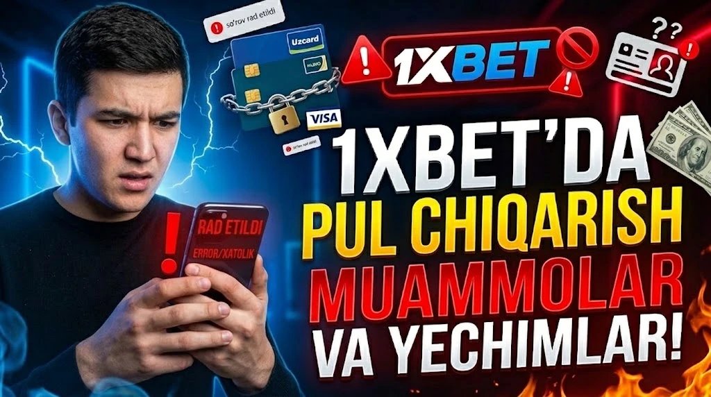 1xbet da pul chiqarish Pul chiqarishda muammolar