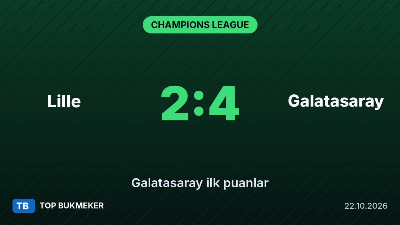 Galatasaray Lille'i 4-2 yendi: Şampiyonlar Ligi'nde ilk puanlar geldi