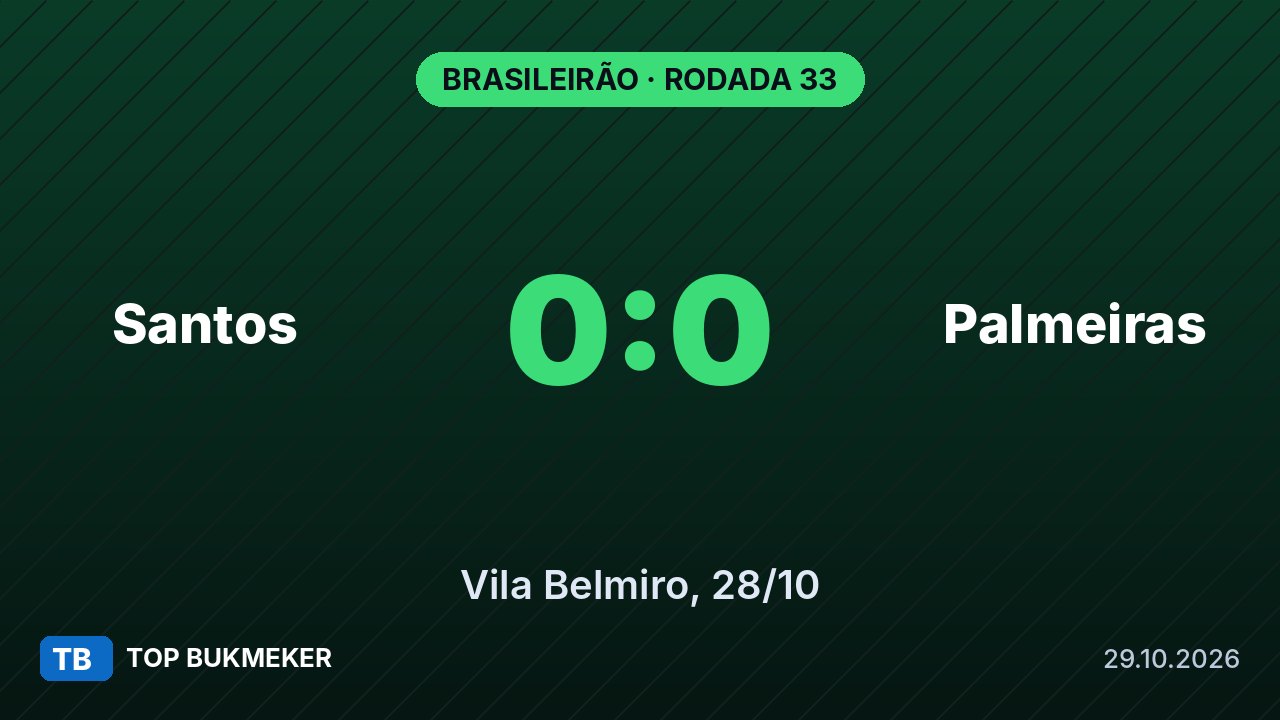 Santos 0 x 0 Palmeiras na Vila Belmiro: empate beneficia o Flamengo no Brasileirão